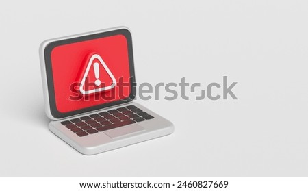 Cyber criminal Hacker attack stealing phishing personal user data notification security warning alert detected sign caution error attention exclamation mark virus malware scam anonymous. 3d rendering.