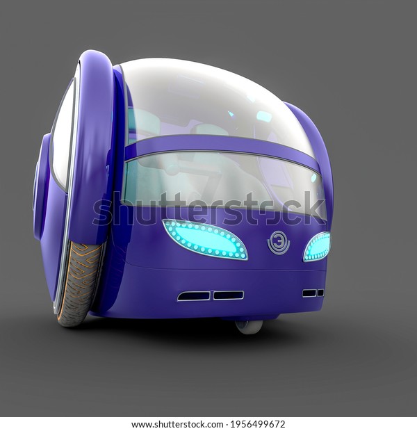 cyber\
electric car in gray background, 3d\
illustration