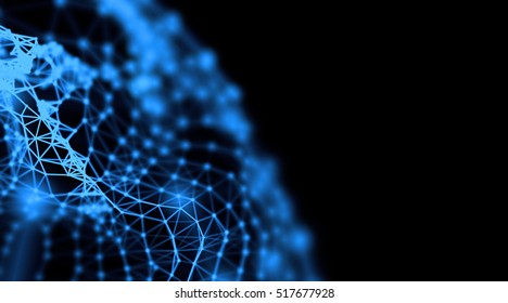 Cyber geometry surfaces, lines and points background, Used as digital wallpaper and technology background.