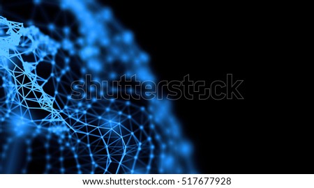 Cyber geometry surfaces, lines and points background, Used as digital wallpaper and technology background.