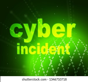 Cyber Incident Words Represent Computer Vulnerability Crime And Threat. Virtual Cybercrime Breach Detected - 3d Illustration