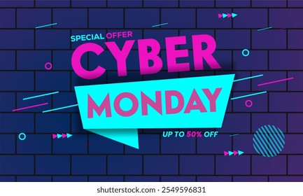 Cyber Monday banner. Design template for Cyber Monday sale, advertising and social media. - Powered by Shutterstock