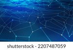 Cyber network, data flow, open source. 3D illustration of digital hi-tech particles