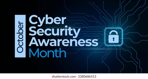  Cyber Security Awareness Month. October. Safety on the internet. Vector illustration banner - Powered by Shutterstock