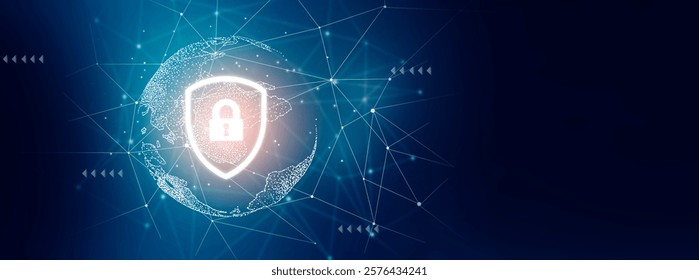 Cyber security concept: Illustrates cyber data security or information privacy idea.