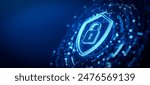 Cyber Security Data Protection Business Technology Privacy concept. 3D Illustration