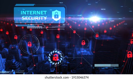 Cyber security data protection business technology privacy concept. Internet security 3d
