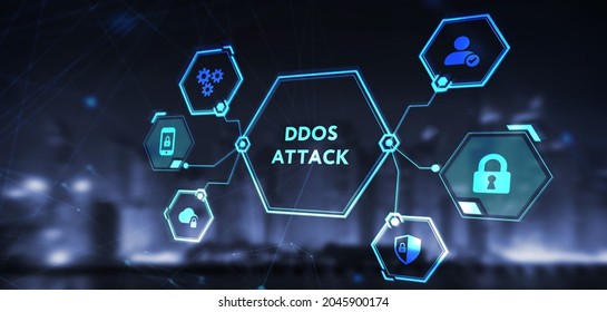 Cyber Security Data Protection Business Technology Privacy Concept. Ddos Attack  3d Illustration