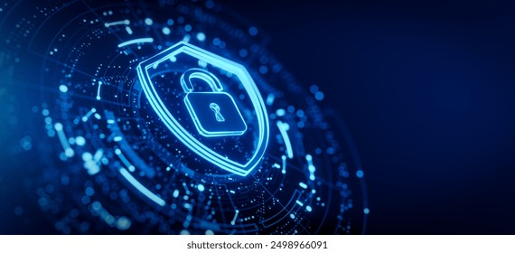 Cyber Security and Data Protection digital icon. 3D Illustration - Powered by Shutterstock