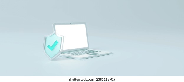 Cyber security data protection Information privacy antivirus virus defence internet technology concept. Shield guard protection, cyber security firewall technology concept design. 3d rendering