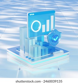 Cyber security of database server with clipping path on background.