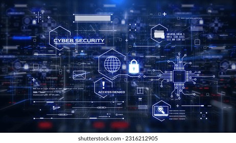 Cyber security digital data security for business, computer, network illustration. Icon of privacy protection background.