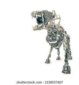 Cyber Security Dog Is Doing A Defend Pose In White Background, 3d Illustration