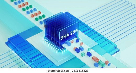 Cyber Security, sha 256 algorithm, Secure Hash Algorithm 256-bit. Ai Safety, Blockchain. Photo stock