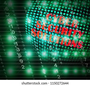 Cyber Security Solutions Threat Solved 3d Illustration Shows Success And Guidance Against Internet Risks Like Cybercrime