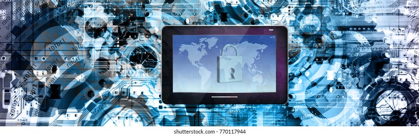 cyber technology.security e-business.3d rendering