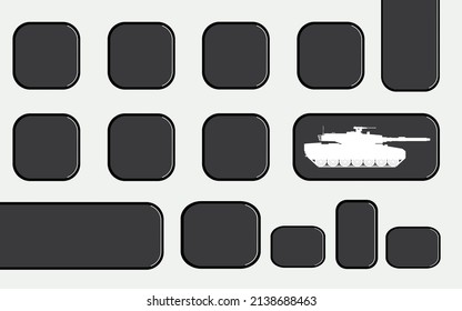 Cyber War, Black Icon Flat Style