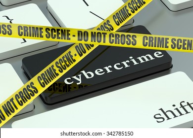 Cybercrime Concept, On The Computer Keyboard