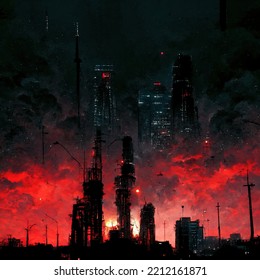 Cyberpunk Image Of The Apocalyptic World Of Tomorrow 