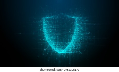 Cybersecurity data security from viruses, malware and hacking using encryption password and internet privacy protection of online and network digital information technology - 3D Illustration Rendering