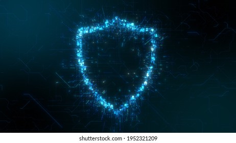 Cybersecurity data security from viruses, malware and hacking using encryption password and internet privacy protection of online and network digital information technology - 3D Illustration Rendering