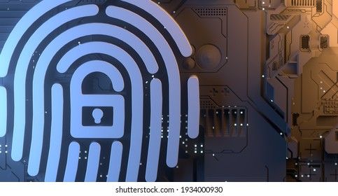 Cybersecurity Encryption Of Digital Internet Information Technology 3D Illustration