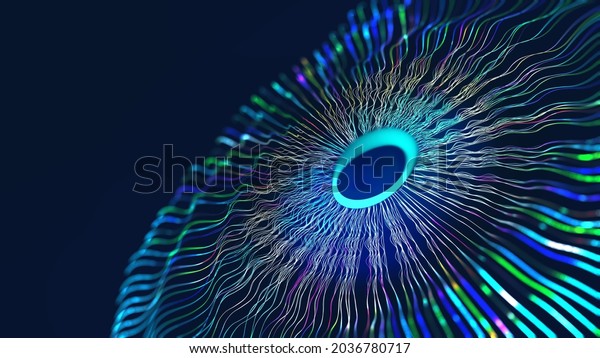 Cyberspace and digital eye. High\
technology business. Artificial Neural Network. Big Data concept.\
Artificial intelligence in technology of future. 3D\
illustration