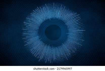 Cyberspace With Glowing Wave Lines, 3d Rendering. Computer Digital Drawing.