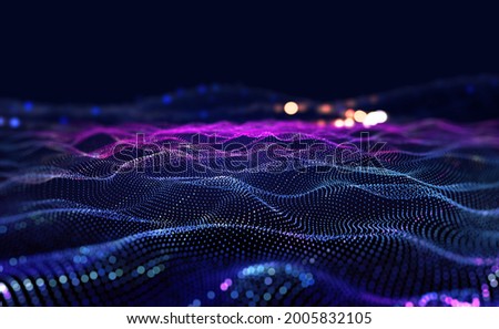 Cyberspace. Private information, data flow, digital generation, electronic field, processed data waves, big data analytics 3D illustration