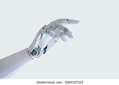 Cyborg hand finger pointing background, technology of artificial intelligence - Shutterstock ID 2069137313