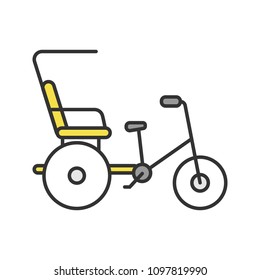 Cycle rickshaw color icon. Velotaxi, pedicab. Isolated raster illustration