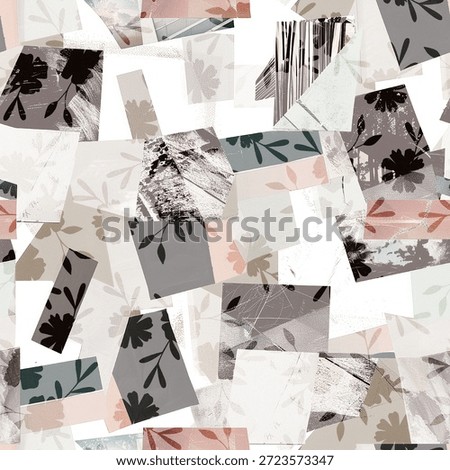Cyclic seamless repeating pattern of abstract geometric shapes in various colors and textures. digital abstract geomotrical  design print