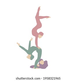 Cyclical Acrobatics, Human Pyramid, Multicolored Costumes, Circus Performers.