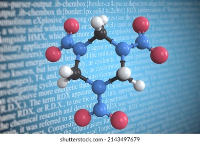 Cyclonite Scientific Molecular Model,  3D Rendering