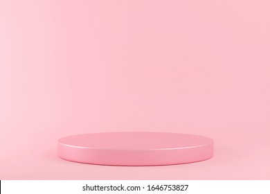 Cylinder podiums on pink background. Abstract minimal scene with geometrical. Scene to show cosmetic products presentation. Mock up design empty space. Showcase, shopfront, display case,3d render