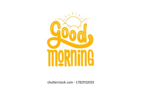 Cyrillic Typography Lettering English Good Morning Stock Illustration ...