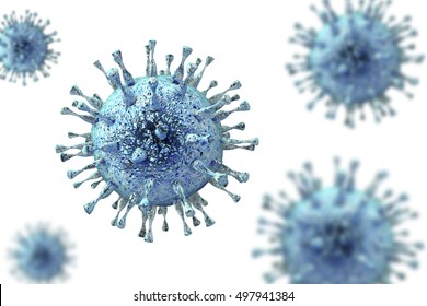 Cytomegalovirus CMV, a DNA virus from Herpesviridae family. 3D illustration. CMV mostly causes diseases in newborns and immunocompromised patients