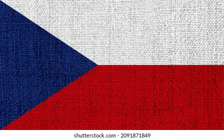 Czech Republic flag on knitted fabric