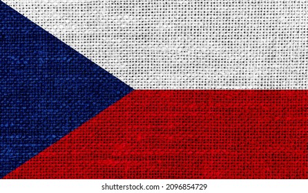 Czech Republic flag on knitted fabric.3D image