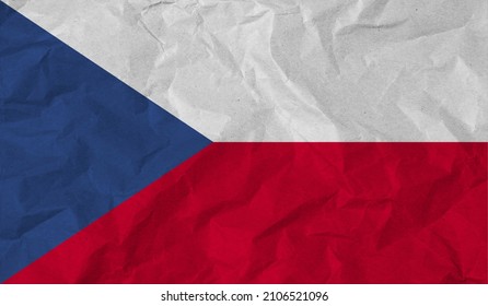 Czech Republic flag of paper texture. 3D image