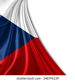 Czech Republic flag and white background