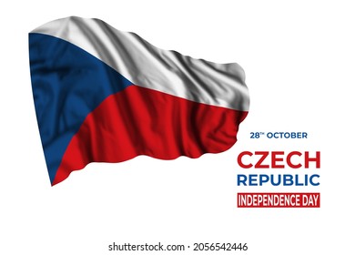 Czech Republic independence day card with isolated flag and text. National holiday - Powered by Shutterstock