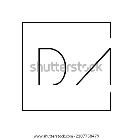 DA modern initial logo linked square concept with high quality professional design that will be best for your company