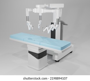 Da Vinci Surgical Robot With Surgical Table 3d Rendering