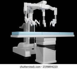 Da Vinci Surgical Robot With Surgical Table 3d Rendering