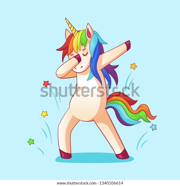 Dabbing Unicorn Dab Dancing Meme Pose のイラスト素材