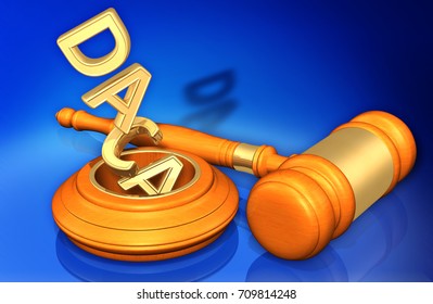 DACA Deferred Action For Childhood Arrivals Legal Concept 3D Illustration 