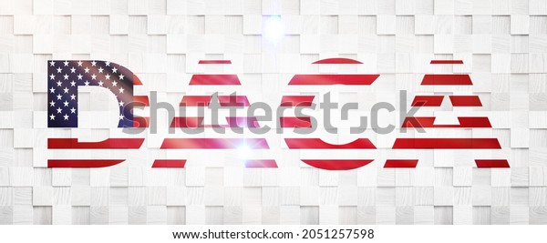 Daca Text On American Flag 3d Stock Illustration 2051257598 Shutterstock