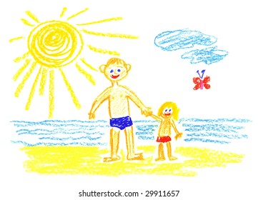 daddy and me near the sea - Powered by Shutterstock