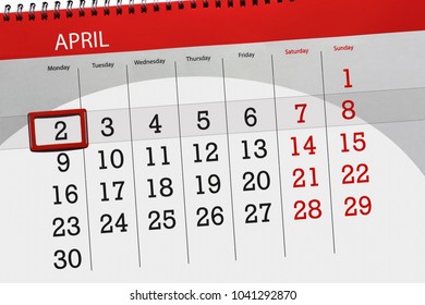 The Daily Business Calendar Page 2018 April 2